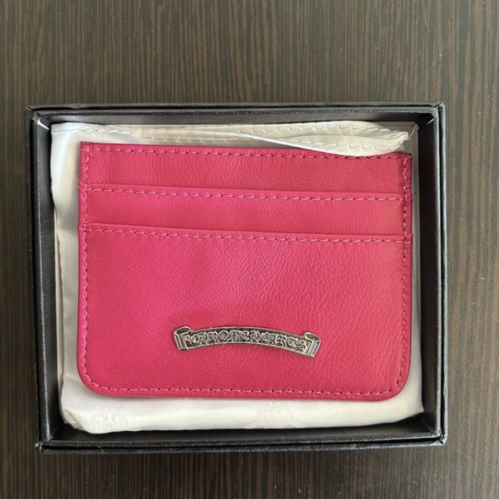 Hot Pink Chrome Hearts Card Holder